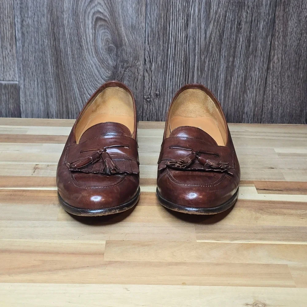 Mezlan Santander Tassel Loafers 10 B Brown Mens Leather Dress Shoes Spain